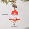 Pingente de Natal Popular da Amazon Cortado Transfronteiriço Alce Árvore Sino Cortado Sinal de Árvore de Natal em Inglês Pendurado