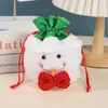 Bolsas de Natal com Cordão para Embalagem de Presentes de Doces Infantis, Suprimentos de Decoração de Natal de Boneco de Neve para Idosos, Enfeites de Cena