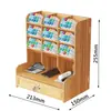Caja de Almacenamiento de Portalápices de Madera, Caja de Almacenamiento de Papelería de Escritorio de Aspecto Elegante, Caja de Almacenamiento y Organización con Múltiples Compartimentos, Caja de Organización para Escritorio de Oficina