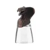 Copo Criativo de Novo Estilo para Bebidas Alcoólicas com Design de Cabeça de Animal, Copo Pequeno, 0,05kg Copos de 50ml, Garrafa de Whisky, Estojo de Couro