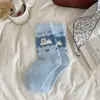Calcetines de Peluche para Mujer, Estilo Fair Isle Otoño e Invierno, Forro Polar Australiano, Calcetines de Maternidad, Espesos y Cálidos, Calcetines de Algodón para el Hogar, Dormir, Suelo, Versátiles