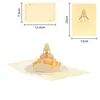 Cartão de Aniversário Novo Estilo Estilo Ins 3D com Estampagem Dourada, Escultura de Papel de Princesa, Cartão de Mensagem de Bênção Criativo Feito à Mão, Venda por Atacado do Fabricante