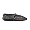 Sandalias de Estilo Red de Pesca Nuevas Transfronterizas Europeas y Americanas, Sandalias de Talla Grande, Zapatos Mary Jane para Mujer, Dorados Huecos al por Mayor Talla Grande