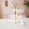 Arranjo de Aniversário Decorações de Mesa de Sobremesas Prateleira de Exibição de Casamento Europeu Mesa de Frutas Bandeja de Plástico para Bolo Suporte para Lanches