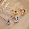Collares de Pareja con Proyección de Sol y Luna de Venta Directa de Fábrica Personalizados para Mujeres y Hombres, Accesorios de Sol y Luna, Colgante de Cadena para Clavícula para Mujer