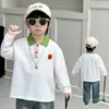 Colección de otoño para niños: elegante y genial polo con cuello de solapa, nueva colección otoño 2026, streetwear moderno y genial para niños, camiseta interior básica