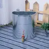 Estilo simples bacia de vegetais doméstica chuveiro montado na parede dormitório balde de água de lata branco antigo banho armazenamento salão de cabeleireiro lavagem de cabelo