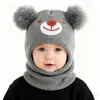 Gorros Infantiles Otoño e Invierno Niños y Niñas Forrados de Felpa A prueba de Viento Protección para Orejas Gorro con Bola de Pelo Bebé Todo en Uno Lindo Gorro de Lana Moderno