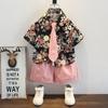Camisa de verano para niños, traje superior, traje de dos piezas de estilo occidental a la moda para niños, ropa de moda para bebés y niños
