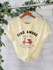 Camiseta de algodón puro de verano europeo y americano, manga corta, cuello redondo, comercio exterior transfronterizo, camiseta estampada con patrón americano, fábrica de comercio exterior femenina