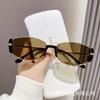 Gafas de sol retro de espejo marrón pequeñas del mismo estilo que Xiaohongshu para mujer, gafas de sol metálicas antirreflejos, gafas de estilo callejero de celebridad de internet, Hip-Hop