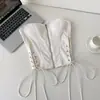 Top de tubo strappy liso estilo chica sexy y caliente para mujer, Ropa exterior de primavera, Ceñidor de cintura, Adelgazante, Top corsé ajustado al cuerpo