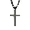 Cadena popular de acero inoxidable para buñuelos, cadena de hueso de serpiente, cadena cubana, doble colgante de cruz, joyería, collar de titanio, masculino