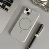 Funda Oficial de Cuero Liso con Textura TPU para Teléfono Móvil Adecuada para Apple 1615Promax Delgada Círculo Magnético Anti-Caída Cubierta Protectora