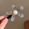 Lujo Ligero Pedrería Elegante Flor Parte Trasera Cabeza Pinza para el Cabello Flequillo Lateral Clip Perla Imitación Moda Diamante Flash Accesorios para el Cabello para Mujeres