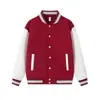 Jaqueta de baseball color block retrô americana, peça externa de malha air-layer 380G de corte solto, unissex, disponível para pedidos em grupo e personalização