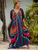 Camisa Protectora Solar de Playa Estampada de Rayón Europea y Americana al por Mayor, Vestido Sexy Holgado de Vacaciones, Cubre Traje de Baño Bikini