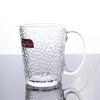 Taza de Vidrio con Asa, Patrón Martillado, Taza de Agua de Vidrio al por Mayor, Patrón Estilo Europeo, Taza de Café para Hogar Restaurante