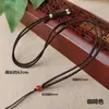 Colar Corda DIY Trançado Ágata Vermelha Top Contas Jade Âmbar Pingente Pendurado Pescoço Ajustável Saquinho Cordão de Joia Atacado
