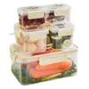 Caixa Plástica Transparente Selada para Armazenamento de Grãos Domésticos, Lanches e Produtos Secos para Cozinha, Caixa Organizadora