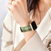 Nueva correa de cuero genuino a cuadros en stock, correa de lana de cuero genuino para reloj inteligente Apple iWatch.
