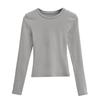 Camiseta de manga larga ajustada para mujer europea y americana, nueva, de otoño e invierno, C77033