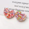 Zhen Tu Dopamina Brillo Colorido Dulce Versátil Pendientes en Forma de Corazón Pinzas para el Cabello Funda para Teléfono Pegatinas Accesorios DIY