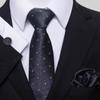 Corbata floral informal de estilo coreano para hombre, conjunto de gemelos y pañuelo de bolsillo de seda de poliéster jacquard