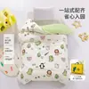 Conjunto de roupa de cama para berçário grau A materno e infantil, capa de edredom de algodão puro infantil de três peças e conjunto de lençóis de seis peças