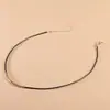 Collar de Cuerda de Cuero Negro y Tubo de Metal Estilo Harajuku Japonés y Coreano para Mujer, Collar Corto para el Cuello, Cadena Sencilla y Versátil para la Clavícula