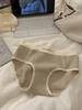 Ropa interior femenina de algodón con hilo, con borde de letras, cómoda, transpirable y agradable para la piel, de cintura media, antibacteriana y sin marcas.