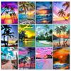 Nueva Pintura de Diamantes de Paisaje Marino al Amanecer de Venta Caliente Transfronteriza DIY Hecha a Mano Patrón de Mosaico de Diamantes Completo Pintura Colgante Decorativa