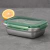 Caja de acero inoxidable 304 para conservar alimentos Caja cuadrada sellada a prueba de fugas para refrigerador Comida de cantina Caja cuadrada a prueba de fugas con tapa Venta al por mayor