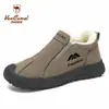 Sapatos masculinos estilo western cor de camelo, novos sapatos de algodão de inverno, feitos sob medida, quentes, forrados com fleece, sola grossa, botas de algodão confortáveis