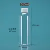 Em estoque 50ml 60ml 100ml 200ml frascos plásticos de ombro reto com tampa de rosca PET frascos para dispensar líquidos frascos de amostra selados