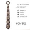 Corbata Formal para Hombre Estilo Coreano Estrecha 6cm de Ancho Patrón Retro Corbata Automática con Cremallera Easy-Pull Sin Nudo