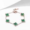 Moda Japonesa y Coreana Acero de Titanio Trébol de Cuatro Hojas Pulsera de Cinco Flores Trébol Acrílico para Mujer Pulsera de Oro de 18K Pulsera