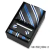 Conjunto de Presente com Gravata Listrada e Lenço Quadrado Masculino, Traje Formal Estilo Europeu, Nova Gravata de Alta Qualidade Amarrada à Mão, Estoque Pronto de Fábrica