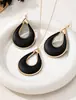 Set de Pendientes y Collar de 3 Piezas, Estilo Japonés y Coreano Sencillo, Creativo Set de Pendientes y Collar Metálicos con Spray de Gota de Agua para Mujer