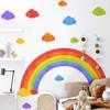 BM6062 Pegatinas de pared con diseño de nubes de colores del arcoíris de dibujos animados, fondo de pared para el hogar, sala de estar, dormitorio, pegatinas decorativas de PVC