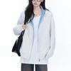 Cárdigan con Capucha Sudadera Holgada Estilo Coreano Simple Cuadros Bloques de Color Versátil Pareja Unisex Chaqueta de Otoño Moderna