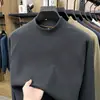 Nueva sudadera de cuello redondo de terciopelo alemán cepillado de doble cara para hombre de otoño e invierno, moderna, casual, versátil camisa básica para hombre