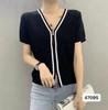 Cárdigan de Punto de Manga Larga con Cremallera Doble y Costuras de Estilo Coreano Elegante y a la Moda para Verano, Estilo Lazy, Cuello para Mujer, Manga Corta