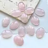 Atacado do Fabricante Anel de Quartzo Rosa Natural Oval com Base Plana Rosto para Joias Artesanais DIY Semi-Acabado Inlay Acessórios