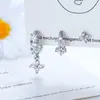 Pendientes Apilables de Estrella de Cuatro Hojas de la Suerte con Circonita y Pin Recto, Tornillos para Hélice Auricular de Aleación de Titanio, Joyería para Perforación de Oreja