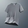 Camiseta de Manga Corta de Seda de Hielo para Hombre Verano 2026 Holgada Transpirable Talla Grande Fitness Running Secado Rápido Deportiva Casual