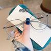Gafas para miopía para mujer, antiluz azul, antirradiación, planas, con protección ocular, montura de alambre dorado, para rostro pequeño.