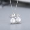 Colar de Pérola Cereja em Prata Esterlina 925 para Mulheres, Estilo Versátil e Fresco, Corrente para Clavícula, Base em Branco para DIY, Atacado, Natal, Transfronteiriço