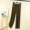 Pantalones casuales rectos largos de pierna ancha adelgazantes de talla grande, modelo nuevo de verano de modal suelto para mujer, versátiles de cintura alta