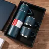 Juego de Regalo de Termo de Negocios de Alta Gama, Una Taza, Tres Tapas, Taza de Té de Acero Inoxidable 304, Taza de Regalo para Compras en Grupo